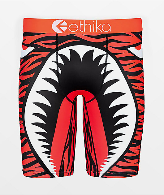 Ethika Boys War Plane Orange Boxer Briefs