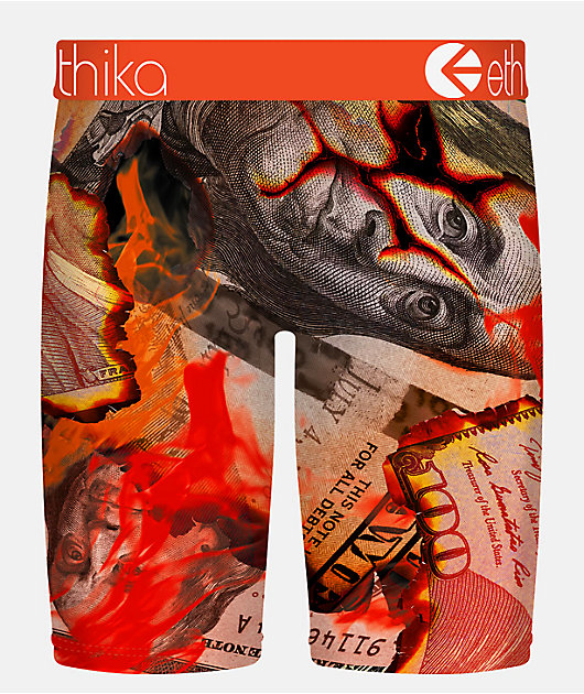 Ethika Burnin Hundreds Orange Boxer Briefs