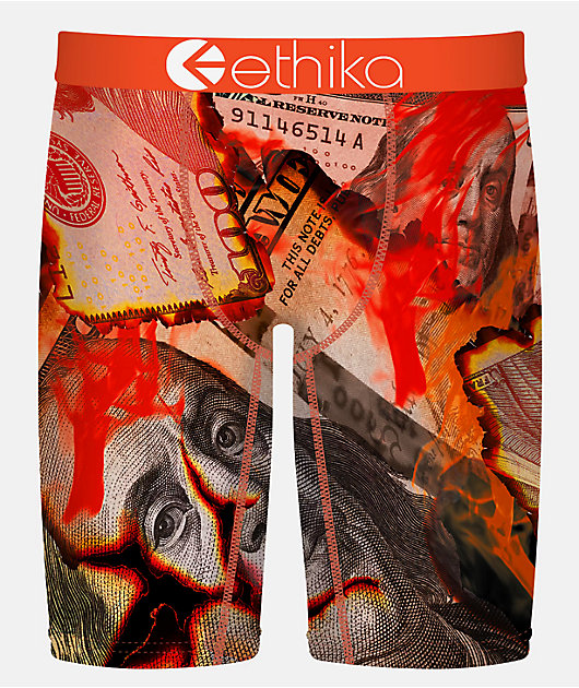 Ethika Burnin Hundreds Orange Boxer Briefs | Zumiez