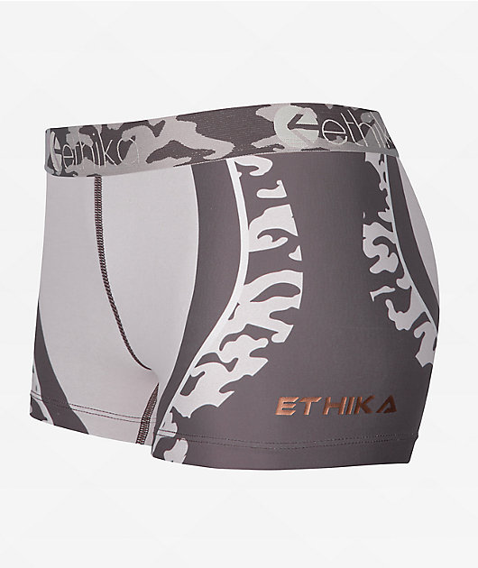 Ethika Camo Bae Brown Staple Boyshort Underwear Zumiez