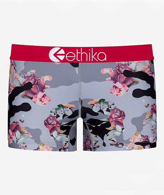 Ethika Concrete Rose Staple Grey Boyshort Underwear