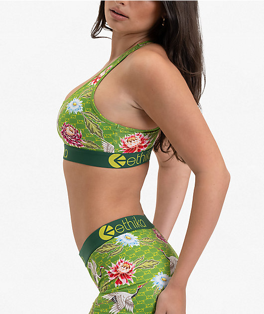 Ethika Crane Heritage Green Sports Bra