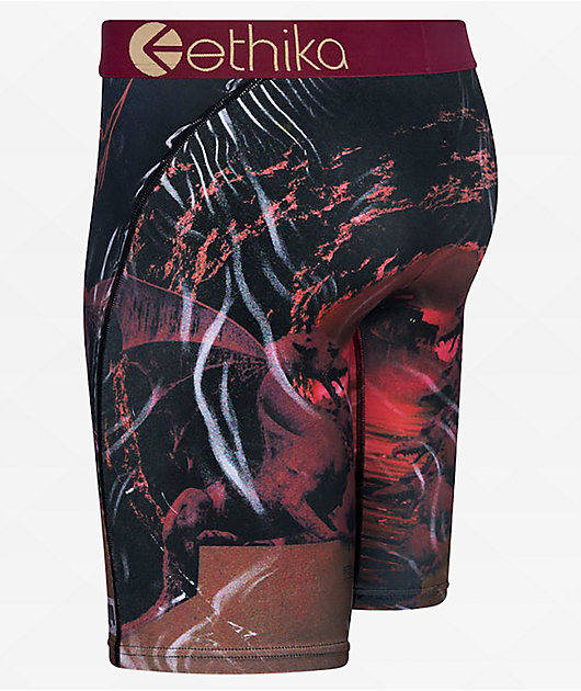 Ethika Dark Paradise Maroon Boxer Briefs