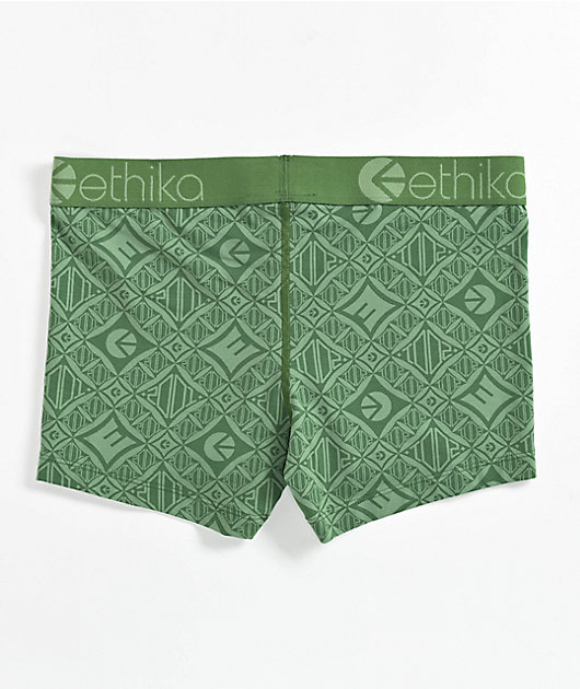 Ethika Diamond Envy Green Staple Boyshort Underwear