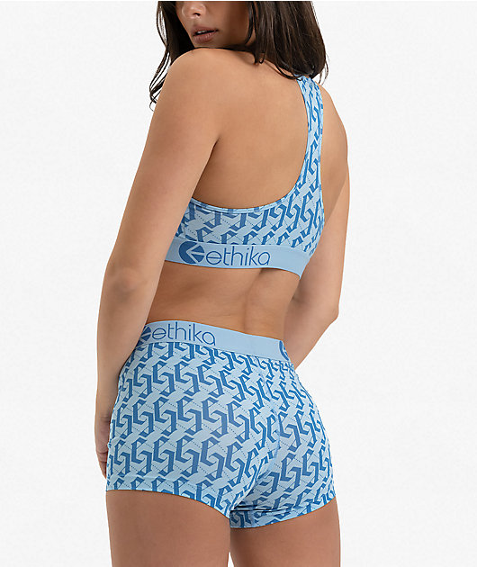 Ethika Eternal Monogram Blue Boyshort Underwear
