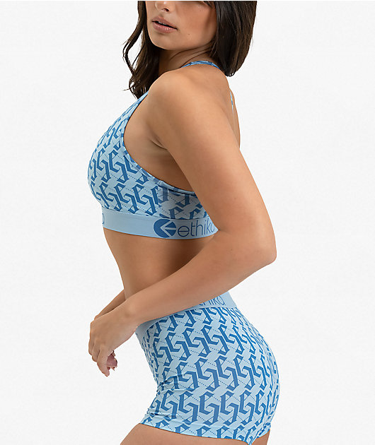 Ethika Eternal Monogram Blue Sports Bra