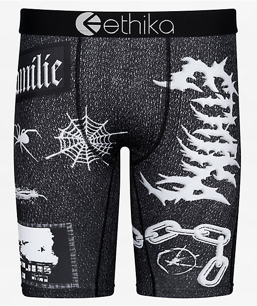 Ethika Men's Alternate Boxer Briefs - Modal Blend Black Solids, Button Fly Comfort Fit - View #4