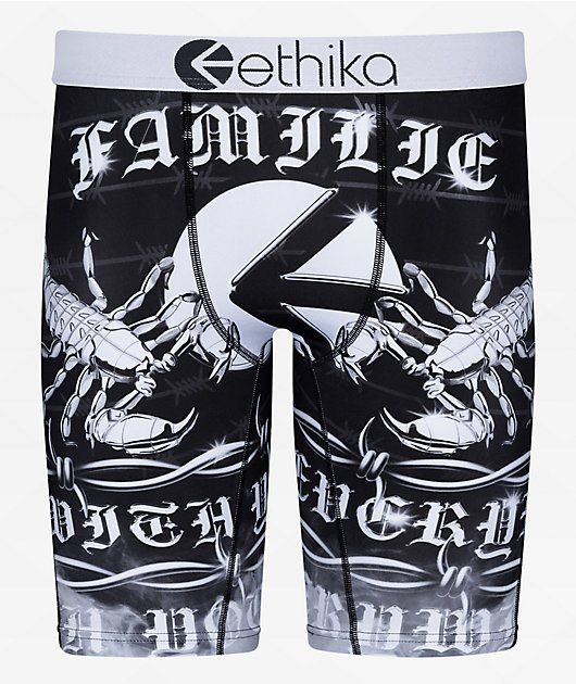 (取寄) エシカ メンズ  ethika men Munyun Black/White Ethika Family Ties Boxer Briefs | Zumiez