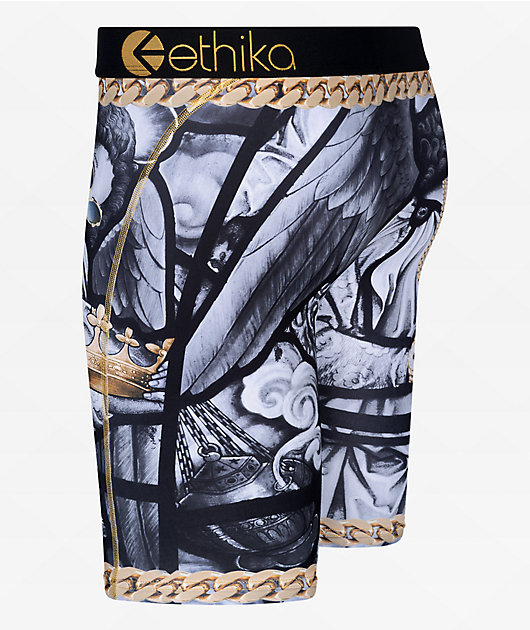 Ethika Men's Alternate Boxer Briefs - Modal Blend Black Solids, Button Fly Comfort Fit - View #5
