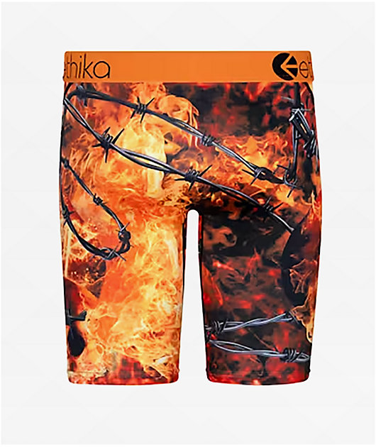 Ethika Kids Fire Inside Orange Boxer Briefs