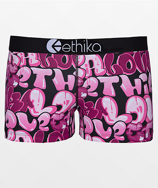 Ethika Love Fest Pink Boyshort Underwear Zumiez