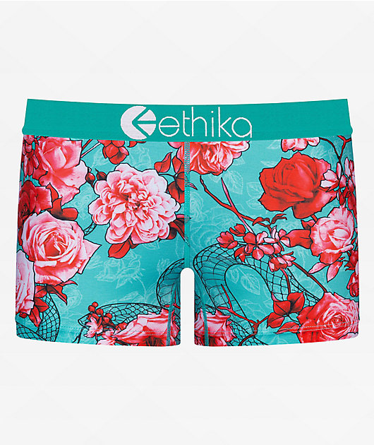 Ethika Neo Garden Blue Staple Boyshort Underwear