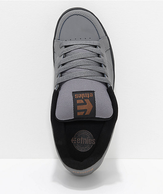Etnies Kingpin Grey, Black & Gold Skate Shoes