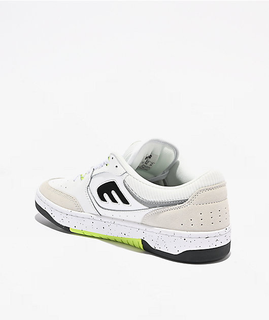 Etnies Loot White, Black & Green Skate Shoes