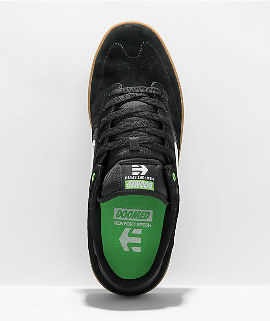 Etnies x Doomed Windrow Black, Green & Gum Skate Shoes | Zumiez