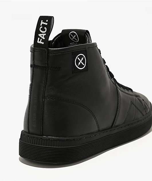 FACT. CNTRL Monkey Black Leather Skate Shoes
