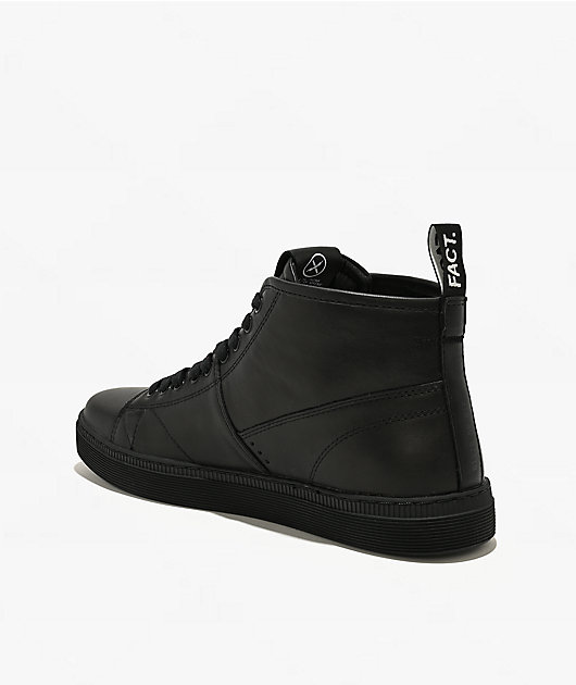 FACT. CNTRL Monkey Black Leather Skate Shoes