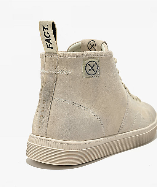 FACT. CNTRL Monkey Dirty White Suede Skate Shoes