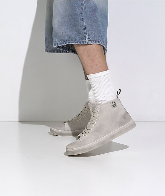 FACT. CNTRL Monkey Dirty White Suede Skate Shoes video