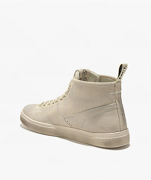 FACT. CNTRL Monkey Dirty White Suede Skate Shoes