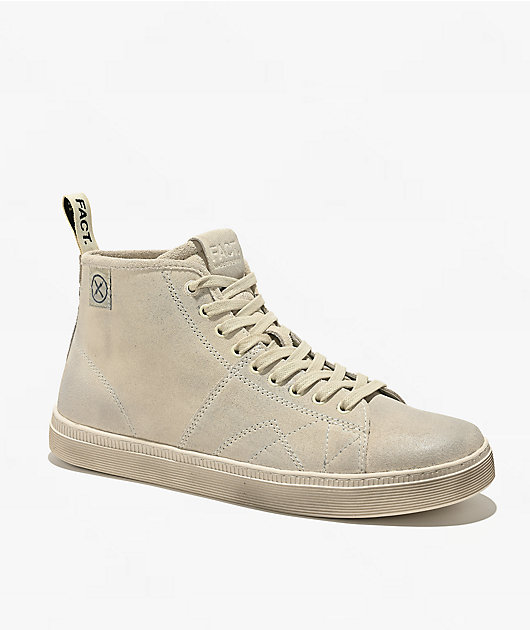 FACT. CNTRL Monkey Dirty White Suede Skate Shoes