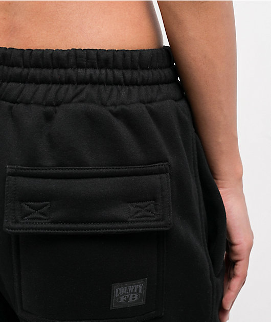 FB County Black Cargo Sweatpants