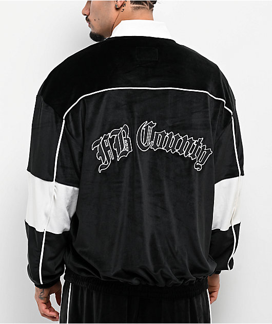 FB County Black Velour Track Jacket | Zumiez
