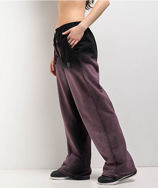 FB County Bleach Dye Black & Pink Sweatpants