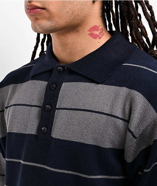 FB County Charlie Brown Navy Blue & Grey Polo Shirt | Zumiez