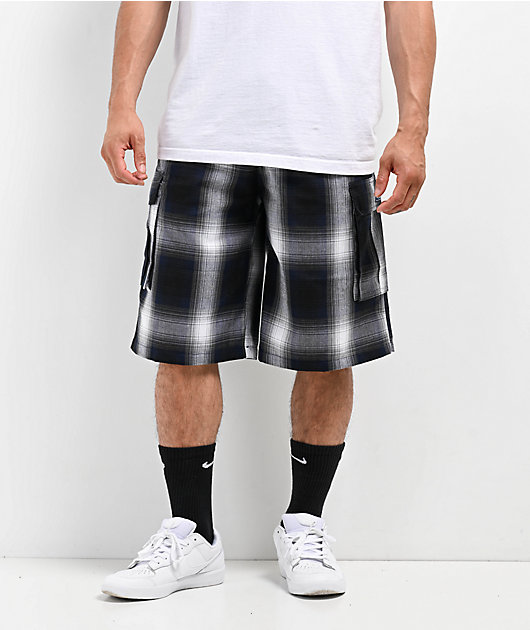 FB County Checker Blue Cargo Shorts | Zumiez