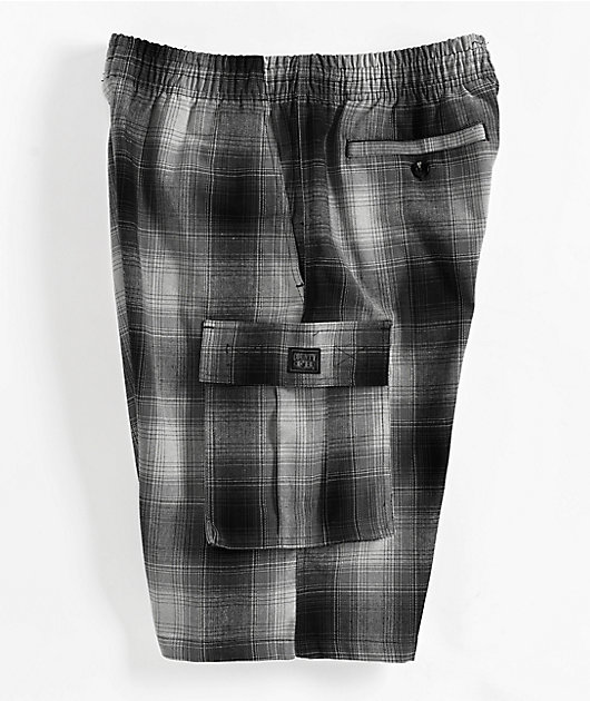 FB County Checker Grey Cargo Shorts | Zumiez