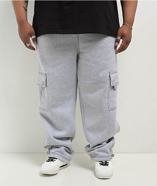 FB County Contrast Grey Cargo Sweatpants