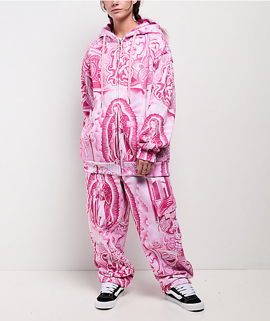 FB County Graffiti Pink Cargo Sweatpants | Zumiez
