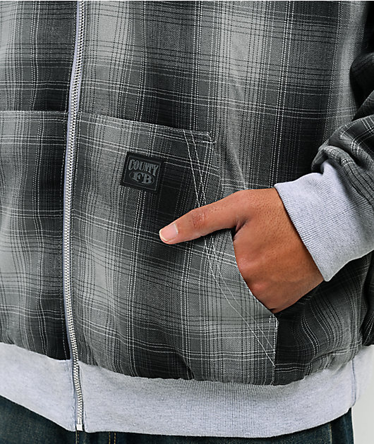FB County Grey Plaid Reversible Zip Hoodie | Zumiez