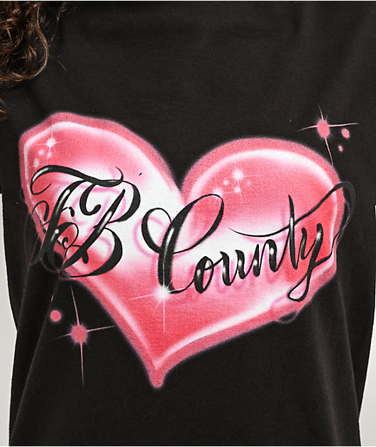 FB County Heart Logo Black T-Shirt