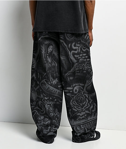 FB County Inked Up Black Baggy Denim Jeans | Zumiez