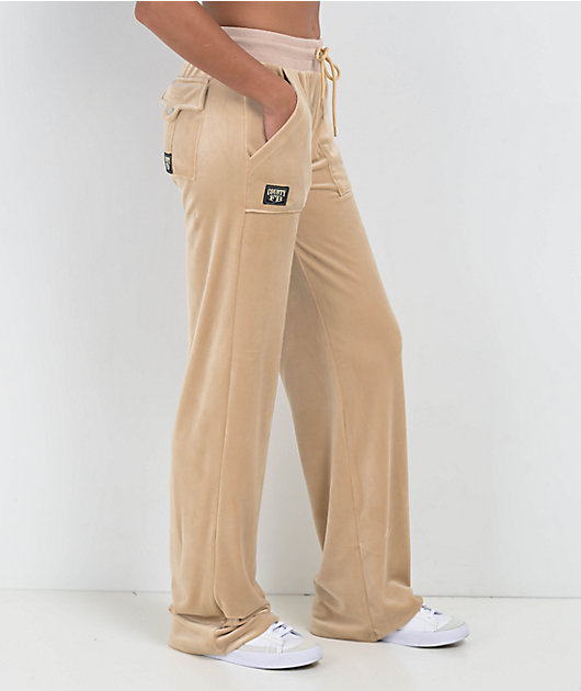 FB County Khaki Velour Track Pants