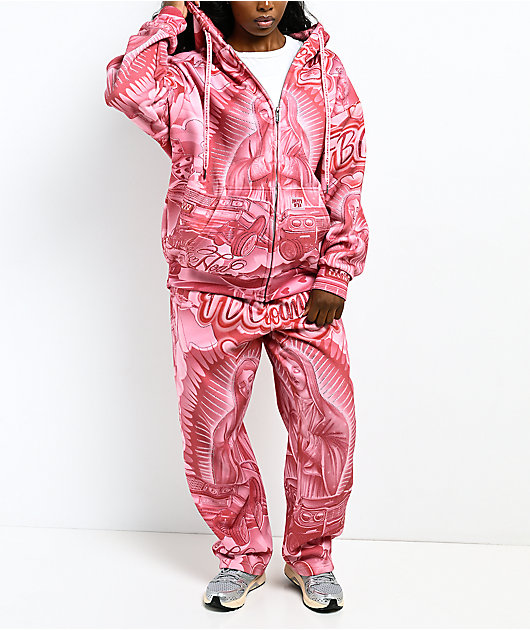 FB County Mi Amor Rhinestone Pink Sweatpants