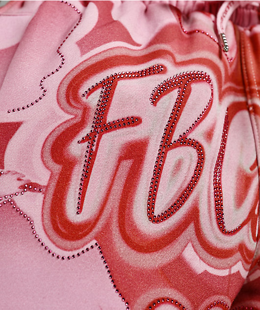 FB County Mi Amor Rhinestone Pink Sweatpants