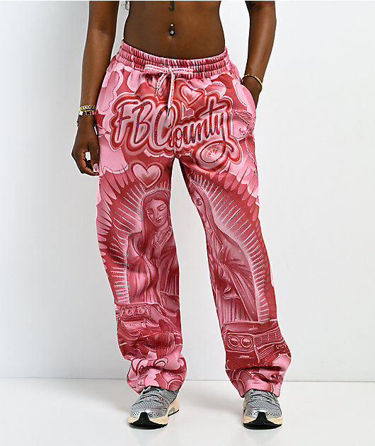 FB County Mi Amor Rhinestone Pink Sweatpants