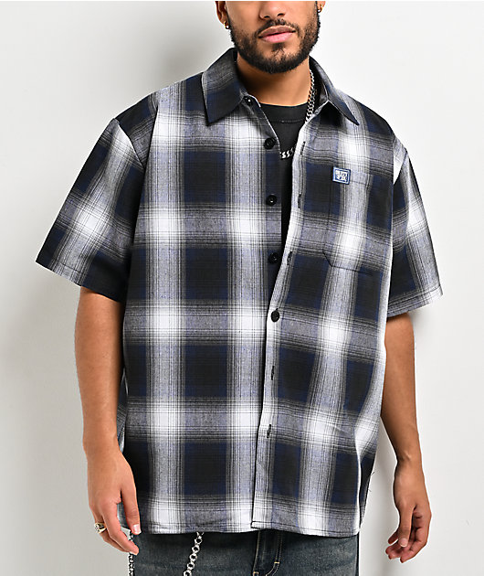 FB County Plaid Navy & White Button Up Shirt
