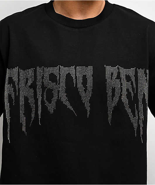 ［完売品］Tie.Me button up T-shirt-GRAY Round Neck T-Shirt