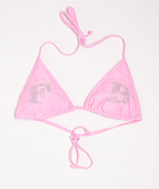 FB County Rhinestone Pink Bikini Top | Zumiez