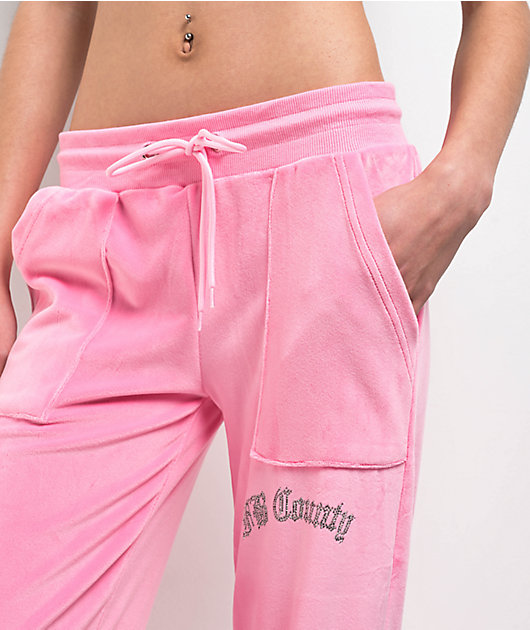 【PRAYING】SPORTS VELOUR CAPRIS_PINK Universe Pink Capris with Pocket high waist - emana