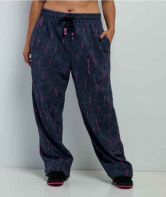 FB County Ripped Up Black Wash Sweatpants