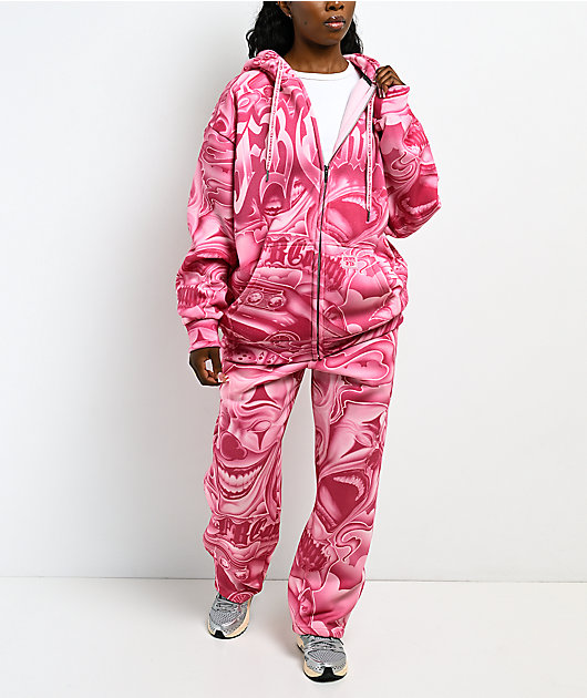 FB County Smile Now Cry Later Pink Zip Hoodie