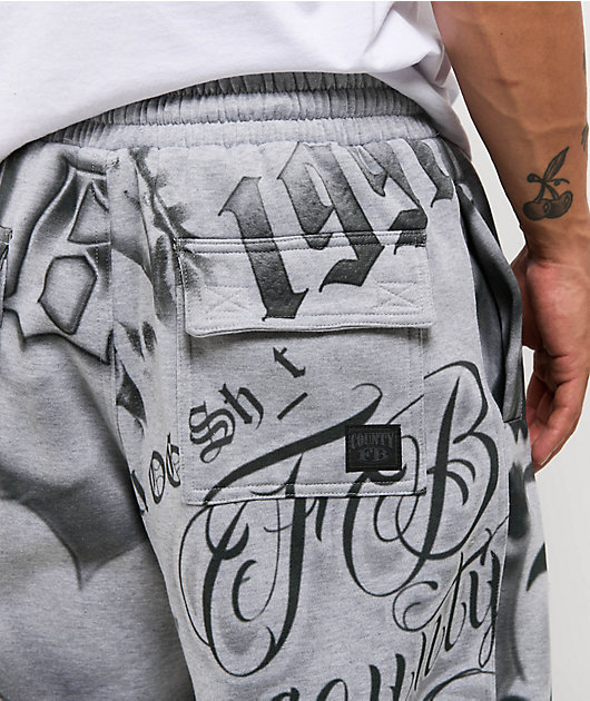 FB County Tatted Up Grey Loose Fit Sweatpants