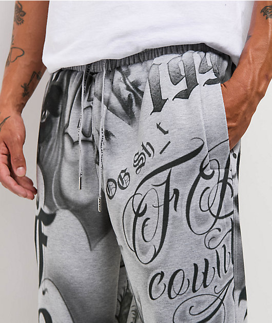 FB County Tatted Up Grey Loose Fit Sweatpants
