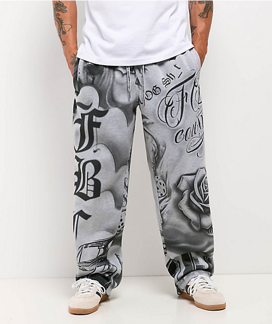 FB County Tatted Up Grey Loose Fit Sweatpants