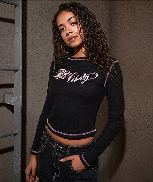 FB County Thermal Black Long Sleeve T-Shirt